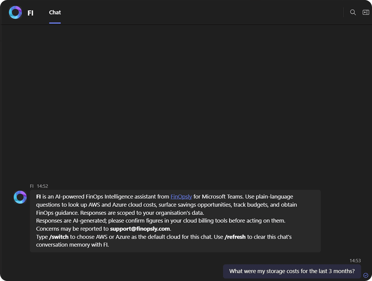 FI in Microsoft Teams interface